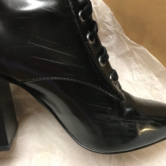 FOREVER 21 Lace Up Ankle Block Heel Booties Women’s Size 7.5 Black - Picture 6 of 10